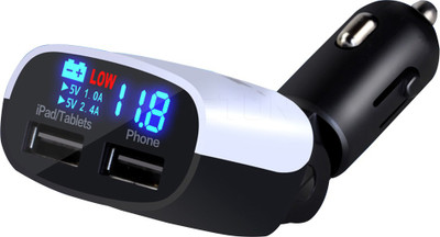 

Pinglo 3.4 amp Turbo Car Charger(Multicolor), White&black