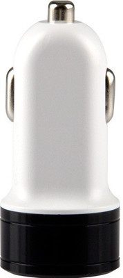 

QQ 2.1 amp Turbo Car Charger(White), Black;white