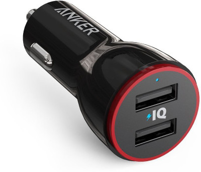 

Anker 4.8 amp Turbo Car Charger(Black)