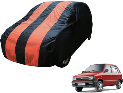 Auto Hub Car Cover For Maruti Suzuki 800 (Without Mirror Pockets)(Black, Orange)