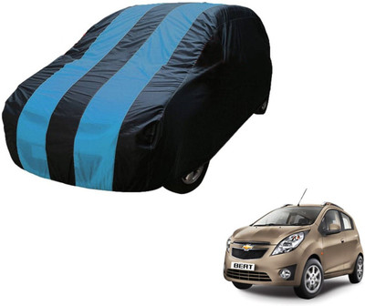 Auto Hub Car Cover For Chevrolet Beat (Without Mirror Pockets)(Black, Blue)