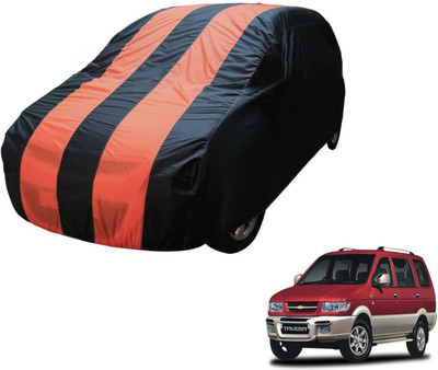 Auto Hub Car Cover For Chevrolet Tavera (Without Mirror Pockets)(Black, Orange)