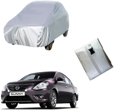 VSQUaRe Car Cover For Nissan Sunny (Without Mirror Pockets)(Silver)