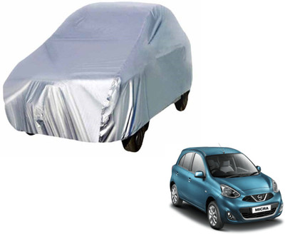 Auto Hub Car Cover For Nissan Micra (Without Mirror Pockets)(Silver)