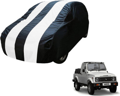 Auto Hub Car Cover For Maruti Suzuki Gypsy (Without Mirror Pockets)(Black, White)