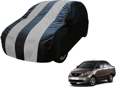 Auto Hub Car Cover For Tata Indigo CS (Without Mirror Pockets)(Black, Grey)
