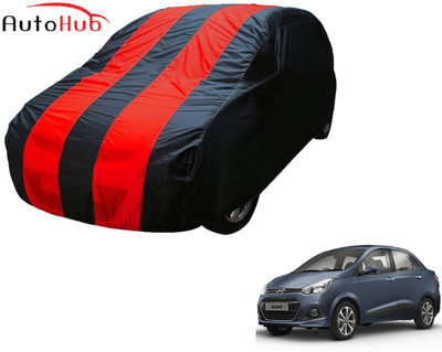 Auto Hub Car Cover For Hyundai Xcent (Without Mirror Pockets)(Black, Red)