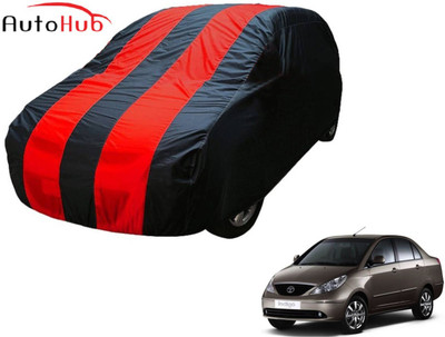 Auto Hub Car Cover For Tata Indigo CS (Without Mirror Pockets)(Black, Red)
