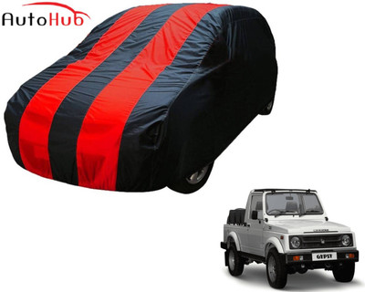 Auto Hub Car Cover For Maruti Suzuki Gypsy (Without Mirror Pockets)(Black, Red)