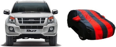 AutoKart Car Cover For Isuzu MU-7 (With Mirror Pockets)(Blue, Black)