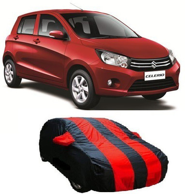 Bombax Car Cover For Maruti Suzuki Celerio (With Mirror Pockets)(Red, Black)