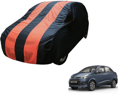 Auto Hub Car Cover For Hyundai Xcent (Without Mirror Pockets)(Black, Orange)