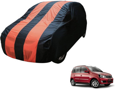 Auto Hub Car Cover For Mahindra Quanto (Without Mirror Pockets)(Black, Orange)