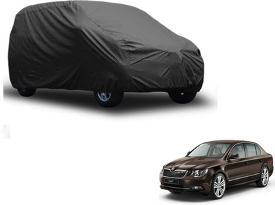 Auto Hub Car Cover For Skoda Superb (Without Mirror Pockets)(Grey)