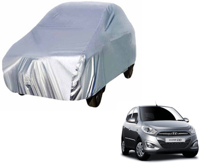Auto Hub Car Cover For Hyundai i10 (Without Mirror Pockets)(Silver)