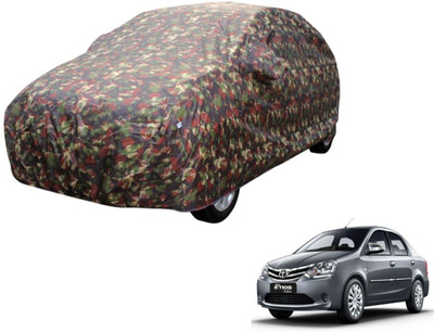 Auto Hub Car Cover For Toyota Etios (Without Mirror Pockets)(Multicolor)