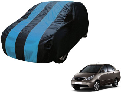 Auto Hub Car Cover For Tata Indigo CS (Without Mirror Pockets)(Black, Blue)
