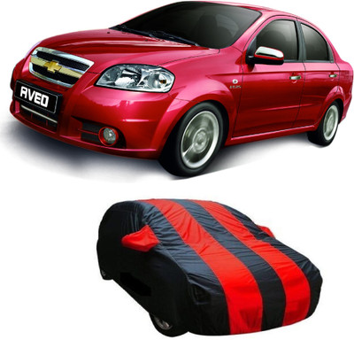 Accedre Car Cover For Chevrolet Aveo (With Mirror Pockets)(Red, Black)