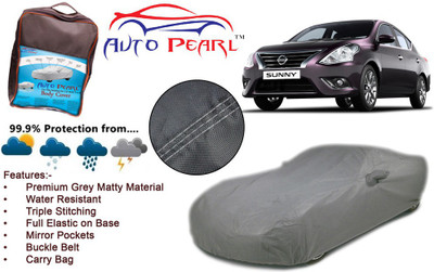 AUTO PEARL Car Cover For Nissan Sunny (With Mirror Pockets)(Grey)