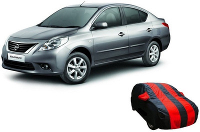 Avix Car Cover For Nissan Sunny (Without Mirror Pockets)(Red, Black)