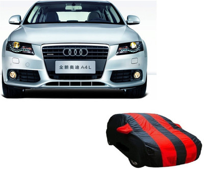 ACCESSOREEZ Car Cover For Audi A4 (With Mirror Pockets)(Red, Black)