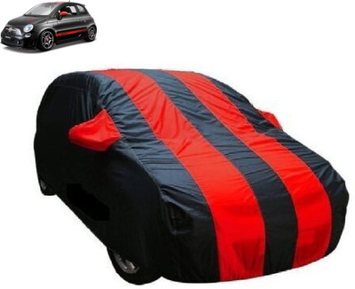 Auto Wheel Garage Car Cover For Fiat 500 (With Mirror Pockets)(Red, Black)