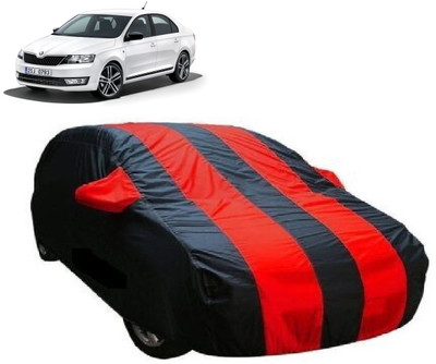 MYTECH Car Cover For Skoda Rapid (With Mirror Pockets)(Red, Blue)