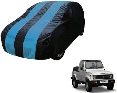 Auto Hub Car Cover For Maruti Suzuki Gypsy (Without Mirror Pockets)(Black, Blue)