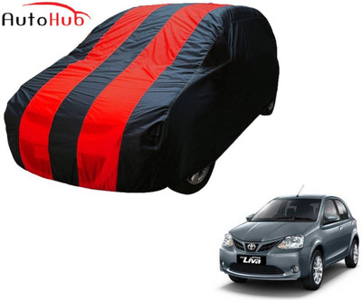 Auto Hub Car Cover For Toyota Etios Liva (Without Mirror Pockets)(Black, Red)