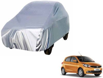 Auto Hub Car Cover For Tata Tiago (Without Mirror Pockets)(Silver)