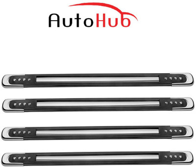 Auto Hub Plastic Car Bumper Guard(Black, Silver, Pack of 4, Hyundai, Grand i10) available at flipkart for Rs.649
