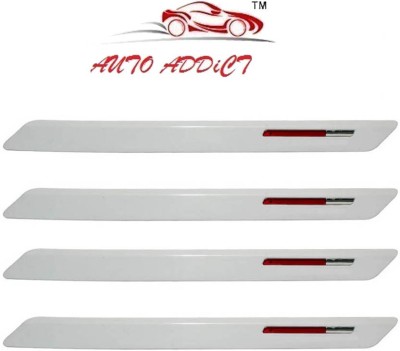 AuTO ADDiCT Plastic Car Bumper Guard(White, Red, Pack of 4, Maruti, Alto 800)