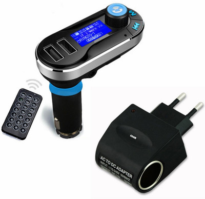 

Enem Wireless Bluetooth FM Transmitter-Mp3 Playr,Hands Free,2 USB Charging &Remote,Aux In,Pen Drive & Micro SD Card-With Home Adapter MP3 Car FM Modulator(Black, Blue Bluetooth Included)
