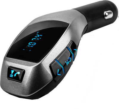 

Microware X5 Wireless Car Kit for Hands free Phone MP3 Car FM Modulator(Black, Silver Bluetooth Included)