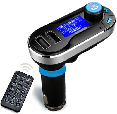 

Enem Wireless Bluetooth FM Transmitter Car Kit Mp3 Player Device with Hands free, Dual USB Charging and Remote - Supports 3.5 mm Aux In, Pen Drive & Micro SD Card MP3 Car FM Modulator(Black, Blue Bluetooth Included)