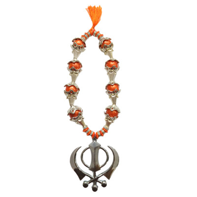 

Premang Decors Silver Khanda in Coloured Pearls Car Hanging Ornament(Pack of 1)