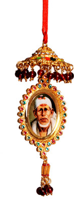 

Sigaram Colorfully Decorated SAI BABA Photo - K142 Car Hanging Ornament(Pack of 1)