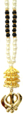 Premang Decors Golden Khanda under pv Caps(Black) Car Hanging Ornament(Pack of 1)