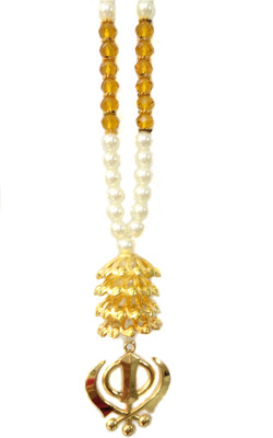 

Premang Decors Golden Khanda under pv Caps(Beige) Car Hanging Ornament(Pack of 1)