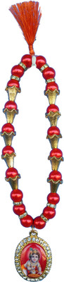 

premang decors Bal Gopal Locket in Orange Pearls Car Hanging Ornament(Pack of 1)