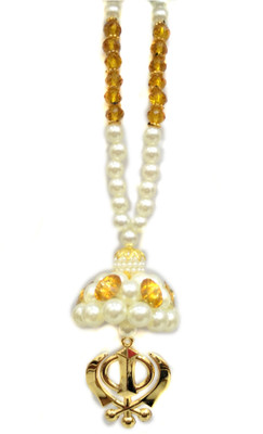 

Premang Decors Golden Khanda under Pearl Chatar(Gold) Car Hanging Ornament(Pack of 1)