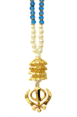 

Premang Decors Golden Khanda under pv Caps(SkyBlue) Car Hanging Ornament(Pack of 1)