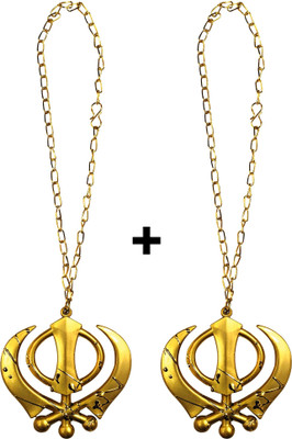 

ManeKo Sikh Symbol Golden & Silver Khanda Car Hanging Ornament(Pack of 2)