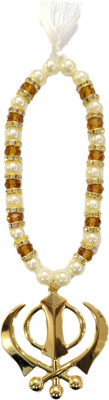 

Premang Decors Golden Khanda in Crystal beads Car Hanging Ornament(Pack of 1)