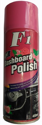 F1 Dashboard Polish CAR DASHBOARD WAX SPRAY FOR LEATHER SEAT / DASHBOARD /PLASTIC / RUBBER / TYRES (STRAWBERRY FRAGRANCE) Vehicle Interior Cleaner(450 ml)