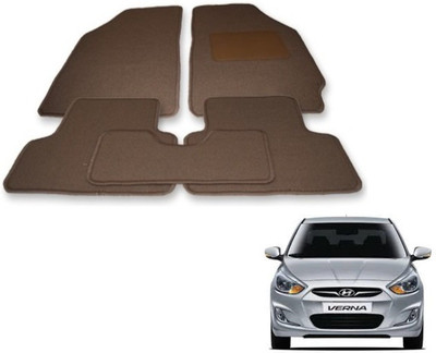 Auto Hub Fabric Standard Mat For  Hyundai Verna(Beige)