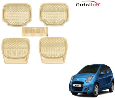 Auto Hub PVC (Polyvinyl Chloride), Rubber Standard Mat For  Maruti Suzuki A-Star(Beige)