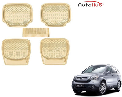 Auto Hub PVC (Polyvinyl Chloride), Rubber Standard Mat For  Honda CR-V(Beige)