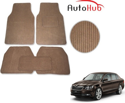 Auto Hub Fabric Standard Mat For  Skoda Superb(Beige)