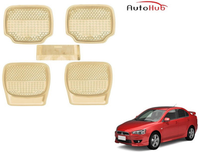 Auto Hub PVC (Polyvinyl Chloride), Rubber Standard Mat For  Mitsubishi Lancer(Beige)